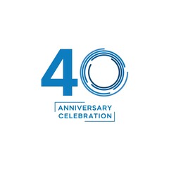 40 year anniversary logo design. vector - template - illustration