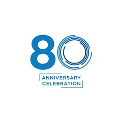 80 year anniversary logo design. vector - template - illustration