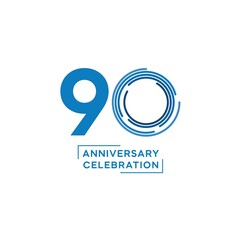 90th anniversary logo design. vector - template - illustration
