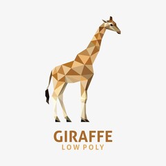 Giraffe low poly logo design 