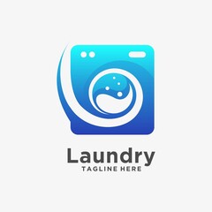 Laundry wash logo design