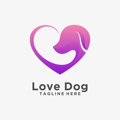 Love dog logo design