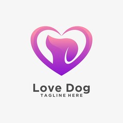 Love dog logo design