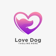 Love dog logo design