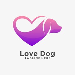 Love dog logo design