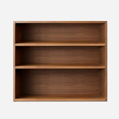 Empty brown wooden book shelf