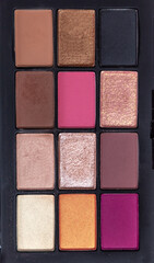 close up of compact eyeshadow palette