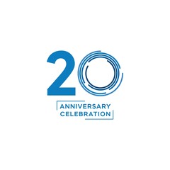 20 year anniversary logo design. vector - template - illustration