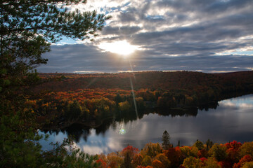 sunset over the lake