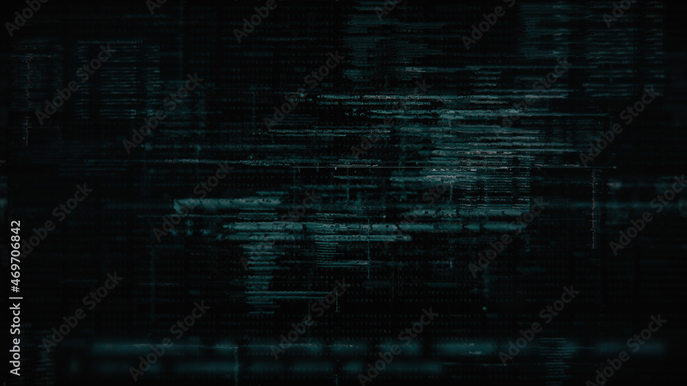 Leinwandbilder Futuristic simulation of 5G network concept, artificial intelligence quantum physic matrix particles deep learning performing analytic computational head up display