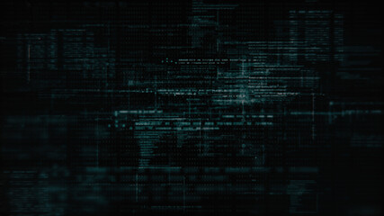 Futuristic simulation of 5G network concept, artificial intelligence quantum physic matrix particles deep learning performing analytic computational head up display