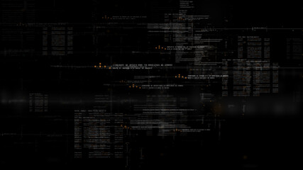 Futuristic simulation of 5G network concept, artificial intelligence quantum physic matrix particles deep learning performing analytic computational head up display