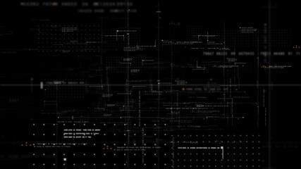 Futuristic simulation of 5G network concept, artificial intelligence quantum physic matrix particles deep learning performing analytic computational head up display