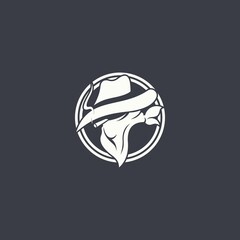 mysterious cowboy logo. vector illustration for business logo or icon