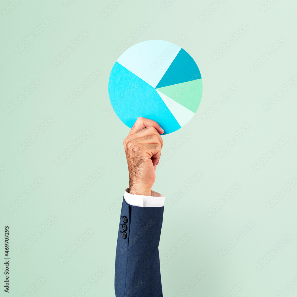 Poster Paper pie chart business marketing concept