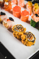 Perfect Sushi Japanese Asian Seafood Food Dish Drink Cocktail Dessert Menu Gourmet Restaurant Chef on Dark Background