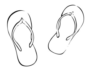 ビーチサンダル線画
