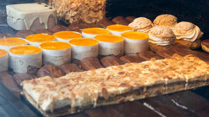 Pastry shop with variety of cakes and sweets