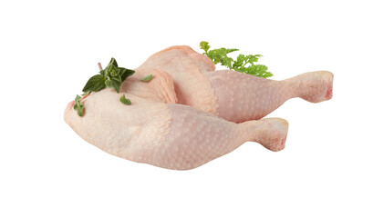 Raw chicken legs isolated on white background with clipping path