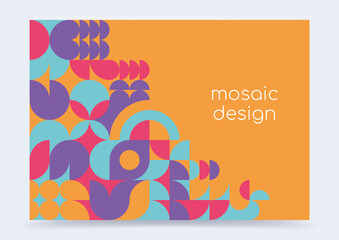 Creative modern background with a diagonal composition of round elements. Beautiful geometric mosaic background. Cover for presentation, brochure, booklet, catalog. Design element for corporate identi