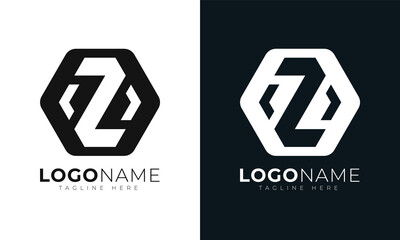 Obraz premium Initial letter z logo vector design template. With Hexagonal shape. Polygonal style.