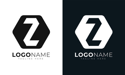 Initial letter z logo vector design template. With Hexagonal shape. Polygonal style.