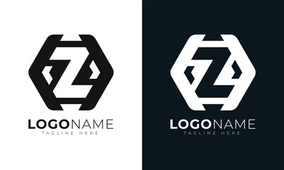 Fototapeta premium Initial letter z logo vector design template. With Hexagonal shape. Polygonal style.
