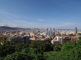 Fototapeta na wymiar Briliant view to european city of Barcelona in Spain