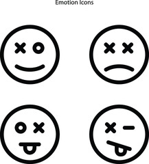 emotions icons set isolated on white background. emotions icon in trendy design style. emotions vector icon modern and simple flat symbol for web site, mobile, logo, app, UI.