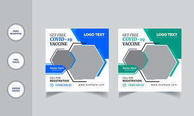 Covid-19 Vaccination Program Social Media Post Design