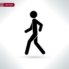 Fototapeta na wymiar Walking icon from Man Poses Set. Style: monochrome icons, rounded corners, white background. Monochrome illustration. 