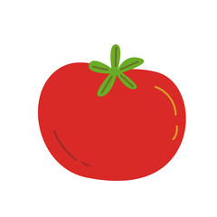 Tomato in cute cartoon flat style. Vector food illustration.
