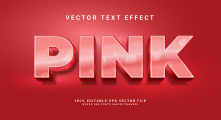 Pink elegant 3D text effect. Editable text style effect with pink beauty theme.