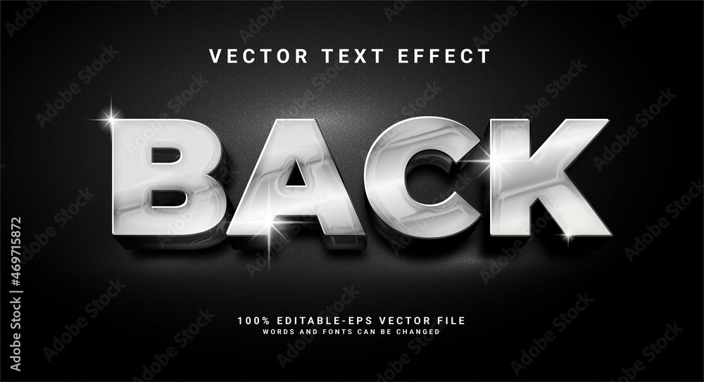 Poster back elegant 3d text effect. editable text style effect with black color theme.