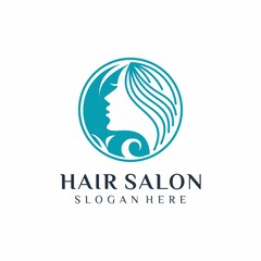 beauty face hair salon logo design