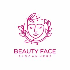 Beauty face logo design concept