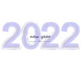 2022 HAPPY NEW YEAR script text hand lettering. Design template Celebration typography poster, banner or greeting card for Merry Christmas and happy new year. Vector Illustration