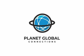 Planet connection logo design inspiration