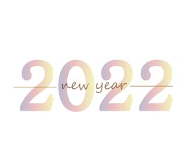 2022 HAPPY NEW YEAR script text hand lettering. Design template Celebration typography poster, banner or greeting card for Merry Christmas and happy new year. Vector Illustration