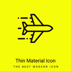 Airplane minimal bright yellow material icon