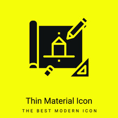 Architecture minimal bright yellow material icon