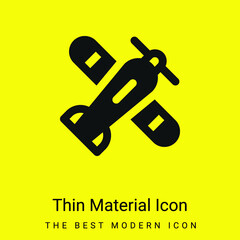 Airplane minimal bright yellow material icon