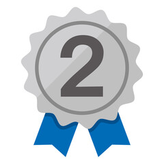 ランキング2位のバッジのアイコン Ranking No.2 Vector Icon