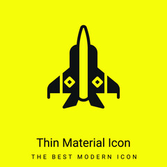 Aeroplane minimal bright yellow material icon