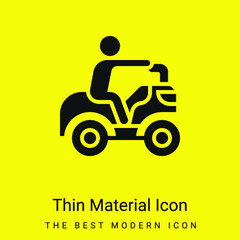 Fototapeta premium Atv minimal bright yellow material icon