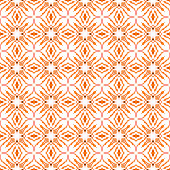 Arabesque hand drawn design. Orange gorgeous boho