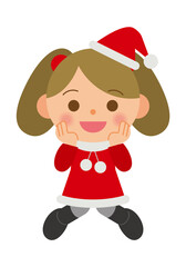 サンタコスチュームの子供