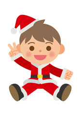 サンタコスチュームの子供