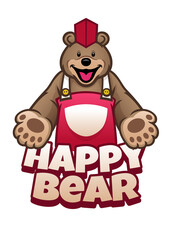 Funny Cute Brown Bear Restaurant Mascot Logo