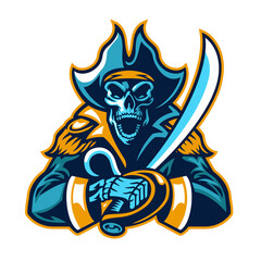 Skull Pirate Mascot Sport Logo